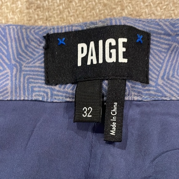 Paige Men Shorts Blue/Gray Pattern 32 - Picture 4 of 8